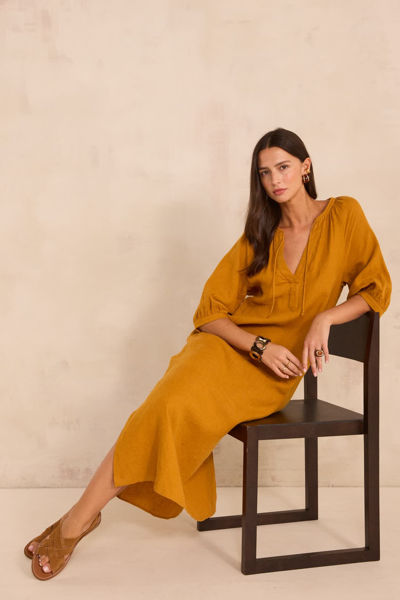 Picture of STRAIGHT LINEN DRESS BLINNY BIS